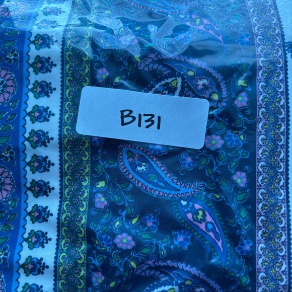 Old Navy Dress Paisley Shift Business Casual Church Preppy Blues Large B313 - Picture 9 of 9